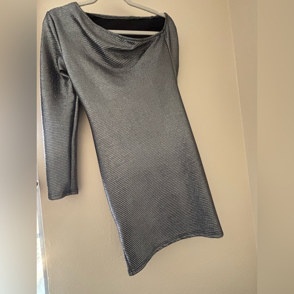 Chic One Shoulder Silver Dress